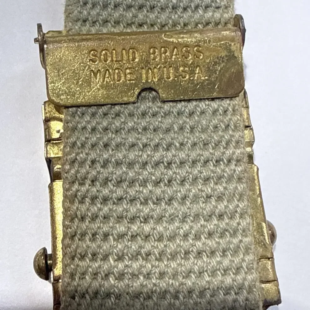 VTG Boy Scouts of America Merit Badge Belt – Solid Brass Buckle – Enamel Slides